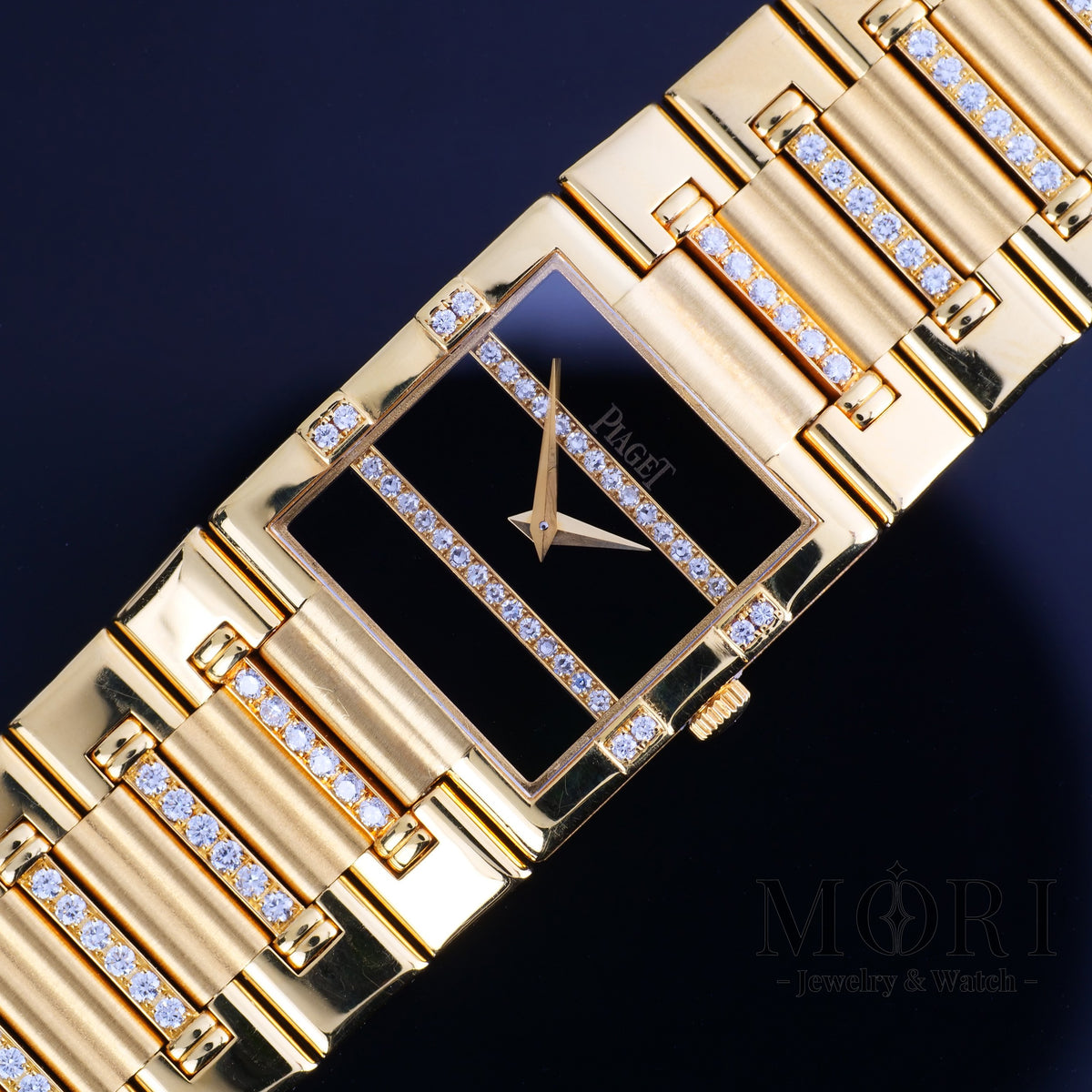 【中古】ピアジェ PIAGET ダンサー 80327 K 818 オニキス YG ダイヤ
