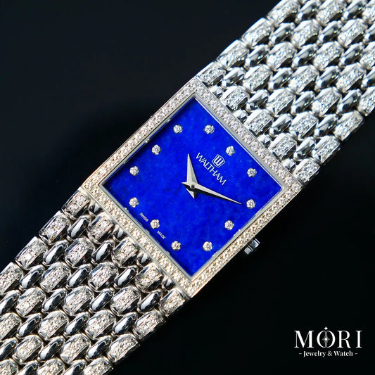 ウォルサム Waltham スクエア 96170.26 ラピスラズリ K18WG ダイヤモンド