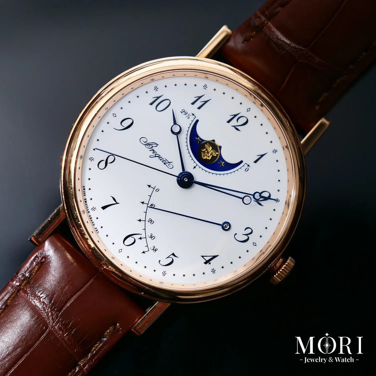 【Vintage】ブレゲ BREGUET クラシック 7787BR/29/9V6 ムーンフェイズ エナメル PG