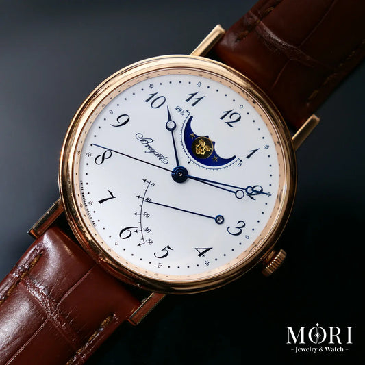 ブレゲ 7787BR/29/9V6 クラシック ムーンフェイズ ホワイトエナメル文字盤 39mm 18Kピンクゴールド。 | MORI Jewelry&Watch