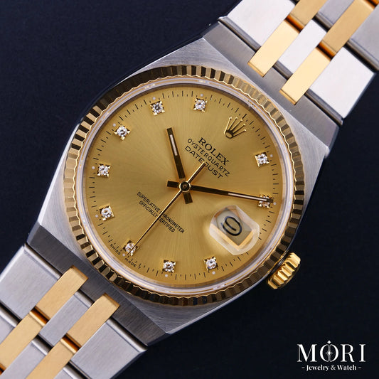 ロレックス ROLEX オイスタークォーツ デイトジャスト 17013G シャンパン 10Pダイヤ E番