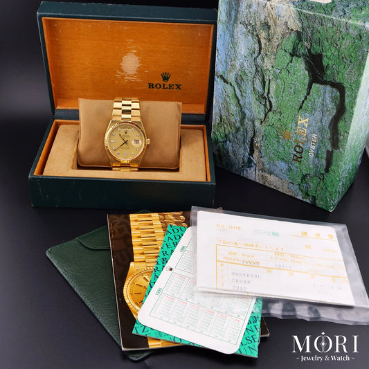 【Vintage】 ROLEX デイデイト 19018A 10Pダイヤ シャンパン オイスタークォーツ K18YG ヴィンテージ 中古| MORI