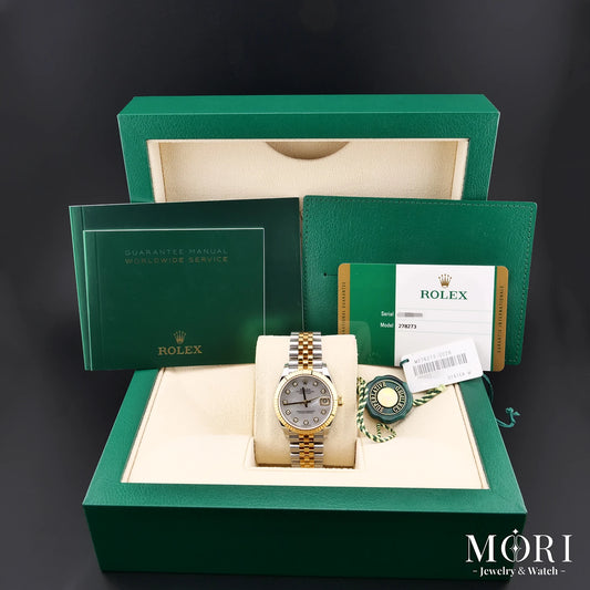 【中古美品】ロレックス デイトジャスト31 278273NG ホワイトシェル 10Pダイヤ ジュビリー | MORI