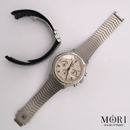 【Vintage】エベル 1911 クロノグラフ Ref.9134901 アイボリー文字盤 エルプリメロ搭載 SS 自動巻き 替えベルト付 ABランク