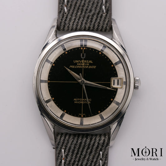 【VINTAGE】ユニバーサルジュネーブ UNIVERSAL GENEVE ポールルーター デイト Polerouter Date 204610-2 Microtor Cal.215-2 ツイストラグ SS 自動巻き | MORI