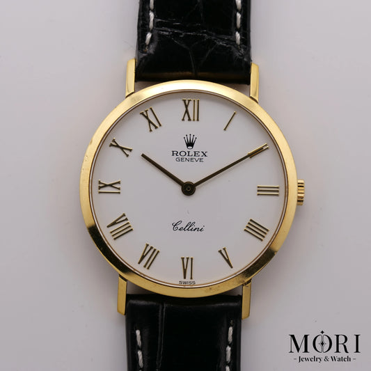 【Vintage】ROLEX ロレックス チェリーニ Cellini 4112 K18YG 18金無垢 ホワイト ローマン 手巻き メンズ 腕時計 | MORI