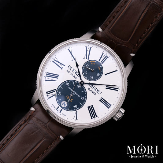【中古】ユリスナルダン マリーン トルピユール 175 Years Ref.1183-310LE-0A-175/1A 世界限定300本 ホワイト×ブルー文字盤 SS 自動巻き 2023年10月ギャラ Aランク フルセット